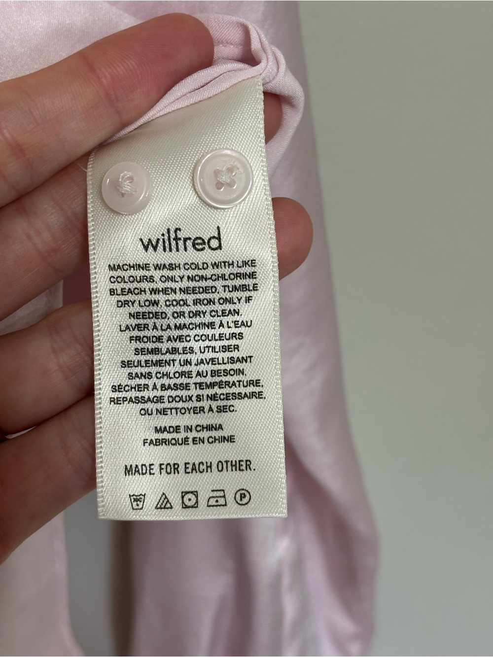 NEW Aritzia Wilfred Tie Front Satin Blouse in Mochi Pink - Size S - Picture 8 of 9